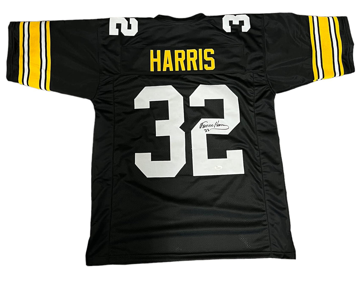 Franco Harris Autographed Custom White Football Jersey