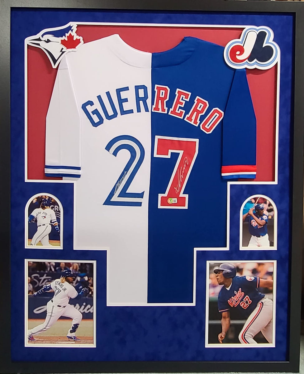 Vladimir Guerrero Jr. Signed 35.5x43.5 Custom Framed Jersey (JSA)