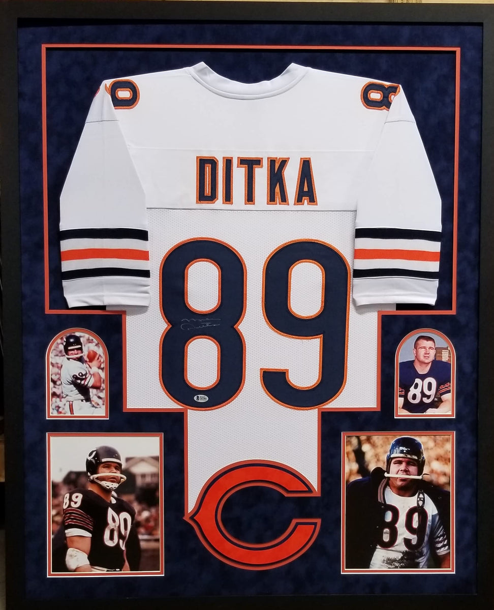 MIKE DITKA CHICAGO BEARS AUTOGRAPHED SWEATER VEST CUSTOM FRAMED