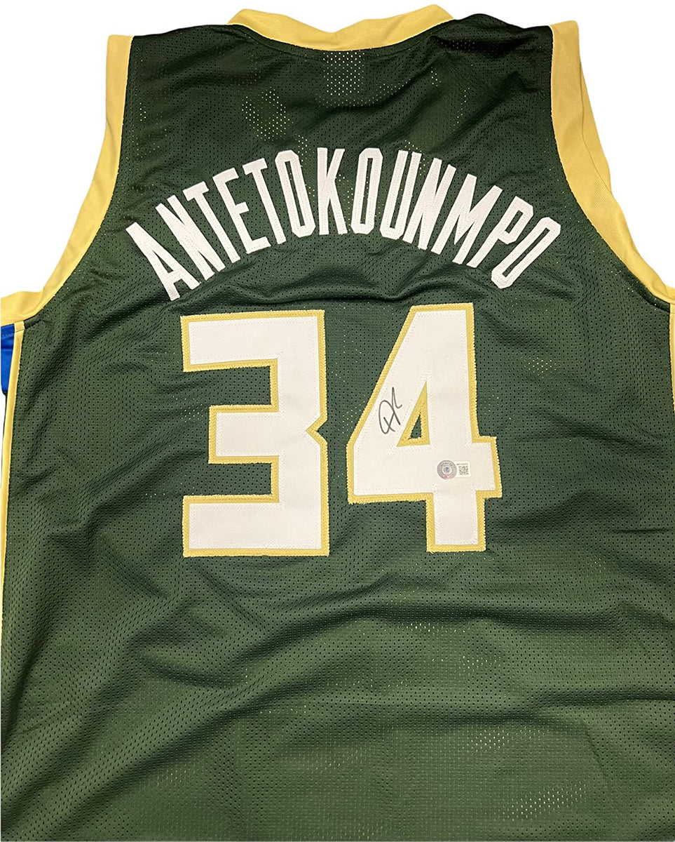 Giannis Antetokounmpo Autographed Milwaukee Bucks Custom Black