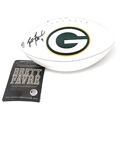 Brett Favre Green Bay Signed Autograph Embroidered Logo Football B Favre Certified