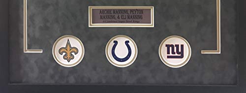 Peyton Eli Archie Manning Family TRIPLE Signed Autograph Custom Framed Photo Suede Matting 26x28 Photograph Steiner Sports Certified