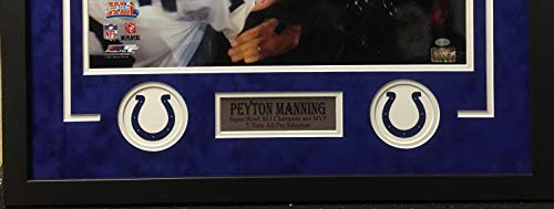 Peyton Manning Indianapolis Colts Signed Autograph Custom Framed Photo Suede Matting 26x28 SB XLI MVP INSCRIBED High Five Photograph Steiner Sports Certified
