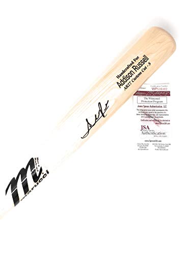 Addison Russell Chicago Cubs Signed Autograph Game Model Authentic Baseball Bat JSA Wintessed Certified