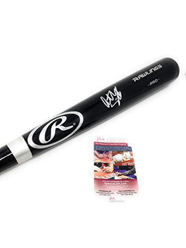 Anthony Seigler New York Yankees Signed Autograph Black Rawlings Baseball Bat JSA Witnessed Certified