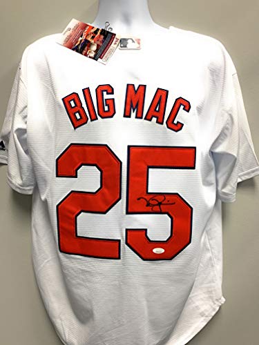Mark McGwire Signed St Louis Cardinals White Majestic Replica Baseball  Jersey