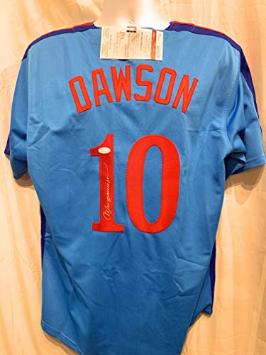 Andre Dawson Montreal Expos Signed Autograph MLB Custom Blue Jersey JSA Witnessed Certified