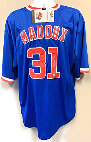 Greg Maddux Chicago Cubs Signed Autograph MLB Custom Blue Jersey LoJo Sports Certified