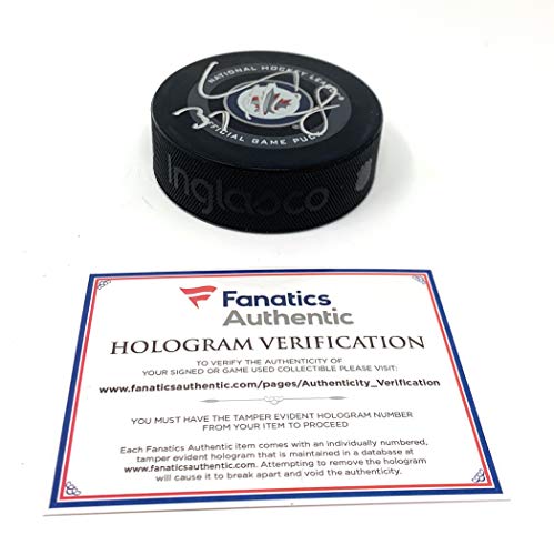 Connor Helllebuyck Winnipeg Jets Signed Autograph NHL Puck Fanatics Authentic Certified