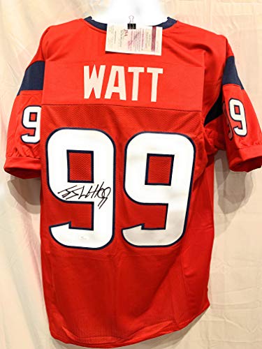 JJ Watt Houston Texans Signed Autograph Red Custom Jersey JSA Witnessed Certified