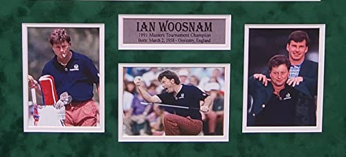 Ian Woosnam Masters Golf Signed Autograph Custom Framed Masters Pin Flag SUEDE MATTED 26x30 JSA Certified