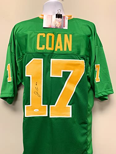 Jack Coan Notre Dame Fighting Irish Signed Autograph Custom Jersey Green JSA Witnessed Certified