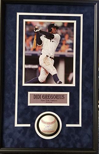Didi Gregorius New York Yankees Signed Autograph Official MLB Baseball Custom Framed 16x26 Shadow Box Suede Matted BRONX BOMBERS INSCRIBED Steiner Sports Certified