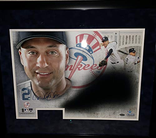 Derek Jeter New York Yankees Signed Autograph Custom Framed Photo Collage Steiner Sports Certified