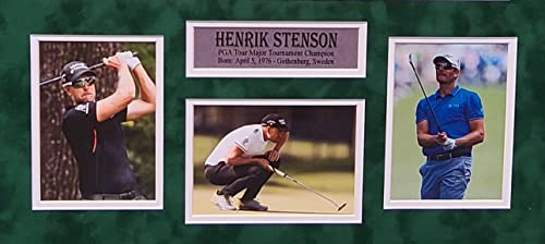 Henrik Stenson Masters Golf Signed Autograph Custom Framed Masters Pin Flag SUEDE MATTED 26x30 JSA Certified