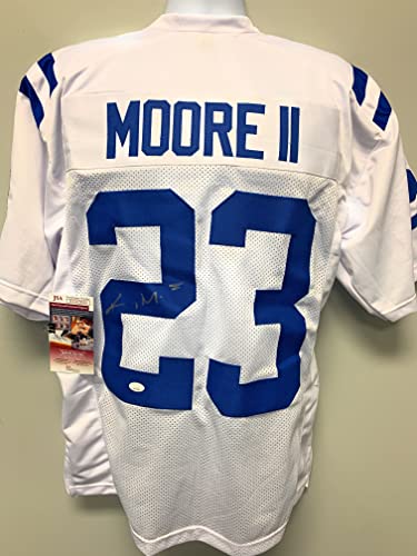 Kenny Moore Indianapolis Colts Signed Autograph Custom Jersey White JSA Witnessed Certified