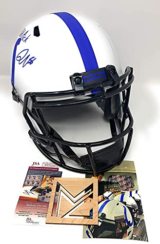 Quenton Nelson Signed Autograph Rare LUNAR Full Size Helmet 1st Round Pick Inscribed JSA Witnessed Certified