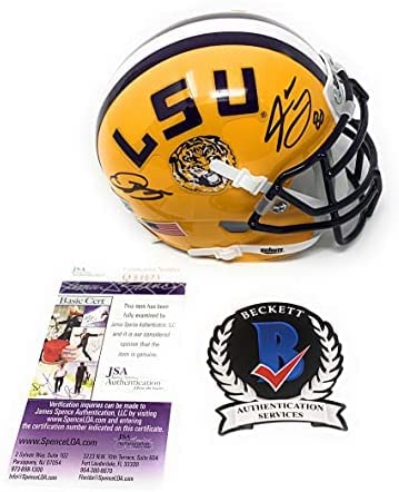 Odell Beckham Jr Jarvis Landry LSU Tigers DUAL Signed Autograph Mini Helmet Beckett & JSA Certified
