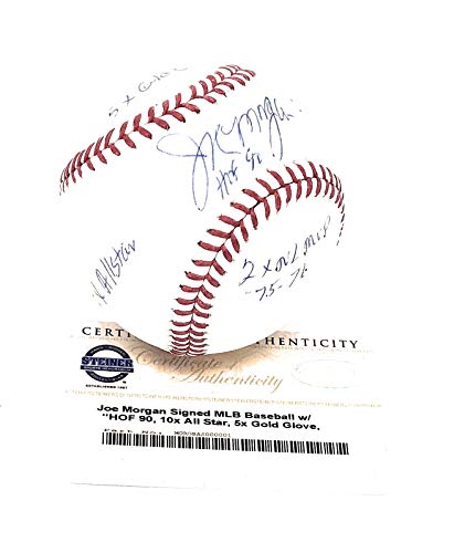 Joe Morgan Cincinnati Reds Signed Autograph Official MLB Baseball RARE Multi Inscribed Limited Edition Steiner Sports Certified