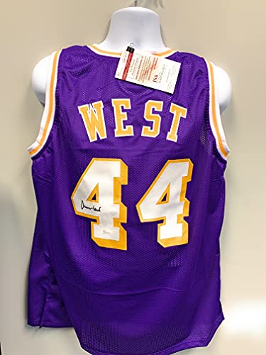 Jerry West Los Angeles Lakers Signed Autograph Custom Jersey Purple JSA Witnessed Certified