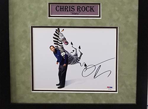 Chris Rock Marty Madagascar Movie Star Poster Signed Autograph Photo Custom Framed SUEDE MATTED 17x34 PSA/DNA Certified