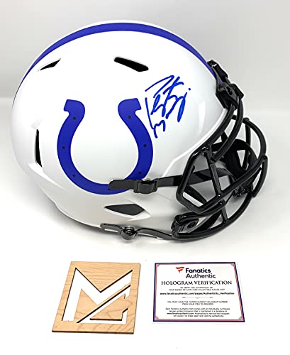 Peyton Manning Indianapolis Signed Autograph Rare LUNAR Limited Edition Speed Full Size Helmet Fanatics Authentic Certified