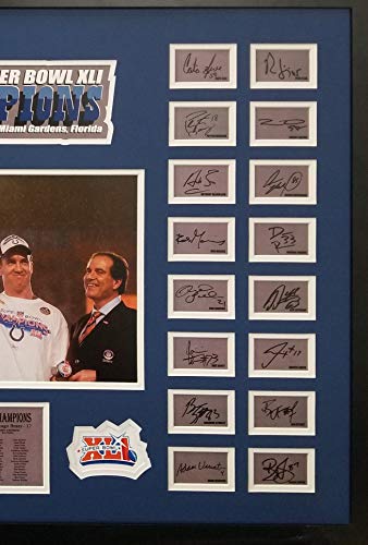Indianapolis Colts Manning Wayne Harrison Dungy Custom Framed Team Collage Super Bowl XLI Champtions Facsimile signatures