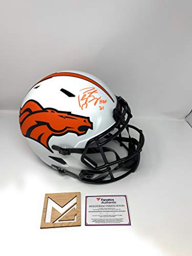 Peyton Manning Denver Signed Autograph Rare LUNAR Limited Edition Speed Full Size Helmet HALL OF FAME INSCRIBED Fanatics Authentic Certified