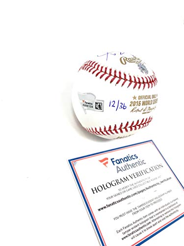 Kris Bryant Anthony Rizzo Javier Baez Ben Zobrist Jake Arrieta Schwarber Chicago Cubs MULTI Signed Autograph Official WORLD SERIES MLB Baseball HAND Numbered Fanatics Authentic Certified