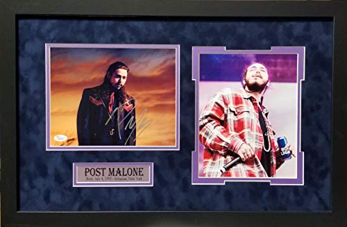 Post Malone Signed Autograph Custom Framed Photo Suede Matting 8x10 to 16x26 Photograph #2 JSA Certified