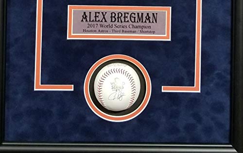 Alex Bregman Houston Astros Signed Autograph Official World Series MLB Baseball Custom Framed 16x26 Shadow Box Suede Matted Tristar Authentic Certified
