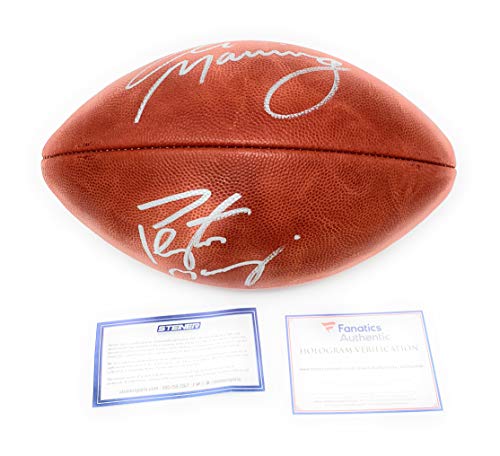 Peyton Manning Eli Manning Colts Broncos New York Giants DUAL Signed Autograph Authentic NFL Duke Football Steiner Sports & Fanatics Authentic Certified
