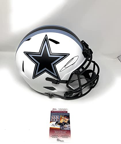 Ceedee Lamb Dallas Cowboys Signed Autograph LUNAR Full Size Speed Helmet JSA Witnessed Certified