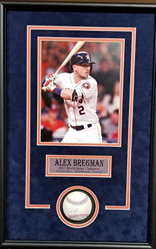 Alex Bregman Houston Astros Signed Autograph Official MLB Baseball Custom Framed 16x26 Shadow Box Suede Matted Tristar Authentic Certified
