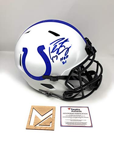Peyton Manning Indianapolis Signed Autograph Rare LUNAR Limited Edition Speed Full Size Helmet HALL OF FAME INSCRIBED Fanatics Authentic Certified