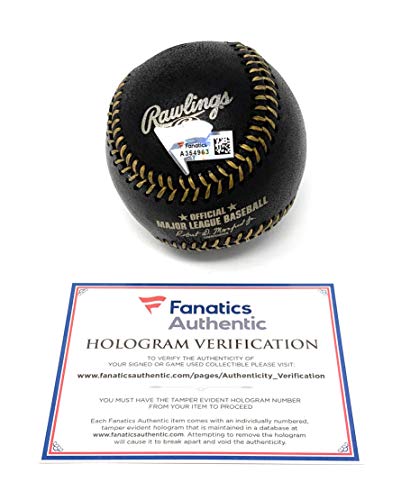 Peyton Manning Signed Autograph Black Leather MLB Baseball Fanatics Authentic Certified