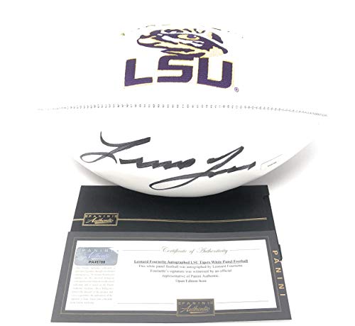 Leonard Fournette LSU Tigers Signed Autograph Embroidered Logo Football Panini Authentic Certified