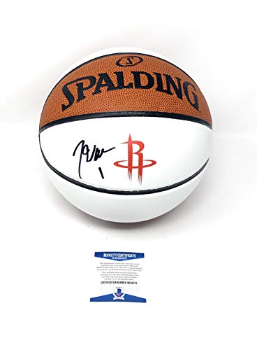 John Wall Houston Rockets Signed Autograph White Logo NBA Game Basketball Beckett Witnessed Certified