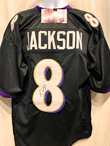 Lamar Jackson Baltimore Ravens Signed Autograph Black Custom Jersey JSA Witnessed Certified