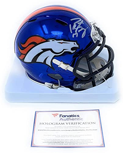Peyton Manning Denver Signed Autograph CHROME Speed Mini Helmet Fanatics Authentic Certified