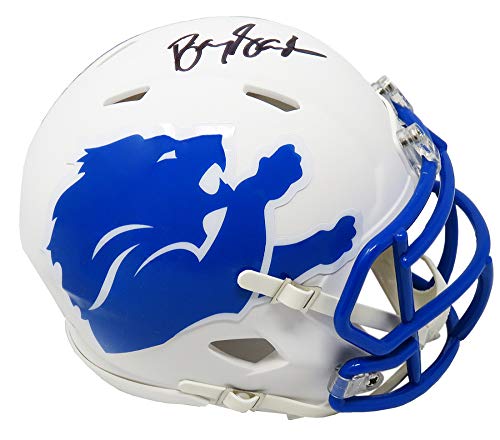 Barry Sanders Detriot Lions Signed Autograph Rare AMP Speed Mini Helmet Schwartz Sports Certified