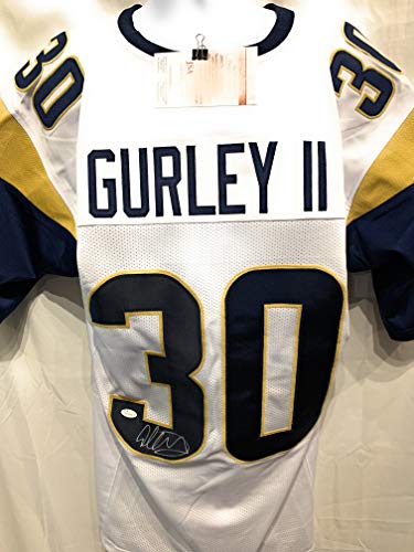 Todd Gurley Los Angeles Rams Signed Autograph White Custom Jersey JSA Witnessed Certified