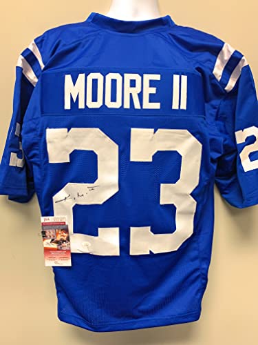 Kenny Moore Indianapolis Colts Signed Autograph Custom Jersey Blue JSA Witnessed Certified