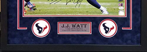 JJ Watt Houston Texans Signed Autograph Custom Framed 16x20 Suede Matted to 26x28 Photo Photograph Vs Browns WATT Hologram & JSA Witnessed Certified