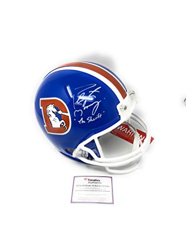 Peyton Manning Denver Broncos Signed Autograph On FIeld Proline Authentic Helmet 1975-1996 INSCRIBED THE SHERIFF Fanatics Authentic Certified