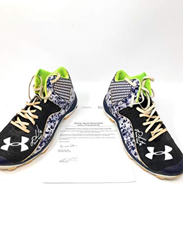 JD Martinez Boston Red Sox Signed Autograph Game Used Under Armour Cleats Inscribed Game Used #6 Steiner Sports Certified