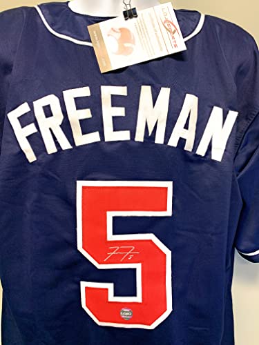 Autographed/Signed Freddie Freeman Atlanta Blue Baseball Jersey