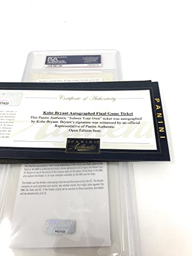 Kobe Bryant Los Angeles Lakers Autograph Signed SUPER Rare FINAL GAME TICKET PSA Graded & Slabbed Authentic Panini Authentic Certified