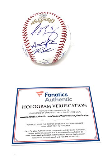 Kris Bryant Anthony Rizzo Javier Baez Ben Zobrist Jake Arrieta Schwarber Chicago Cubs MULTI Signed Autograph Official WORLD SERIES MLB Baseball HAND Numbered Fanatics Authentic Certified