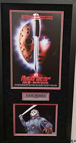 Kane Hodder Jason Friday The 13th Movie Star Poster Signed Autograph Photo Custom Framed SUEDE MATTED 17x34 PSA/DNA Certified